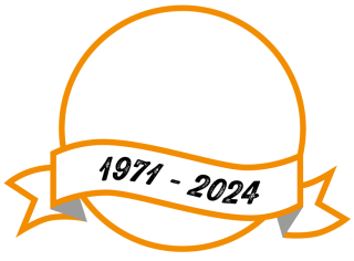 Jubileumslogotyp med texten ”53 år!” och årtalen ”1971 - 2024”.
