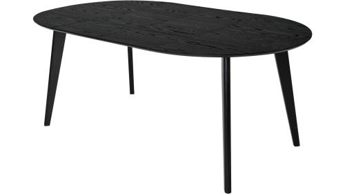 SAGENE Matbord Ø110  svartlackad ekfaner, en produkt av hög kvalitet till bra pris från Ulfåsa möbler