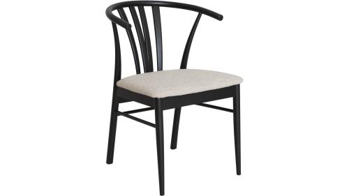 ARON Matstol i svartlackerad ek, beige, en produkt av hög kvalitet till bra pris från Ulfåsa möbler