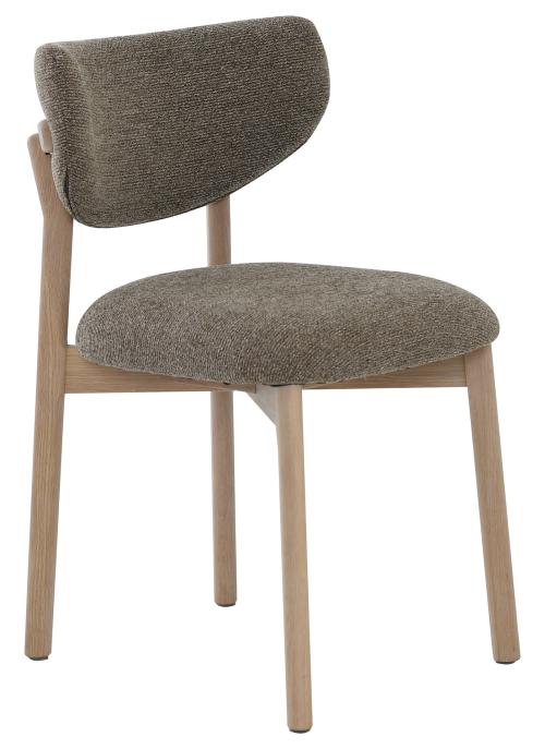CONTENTO Matstol, tyg taupe, vitpigm. ek, en produkt av hög kvalitet till bra pris från Ulfåsa möbler