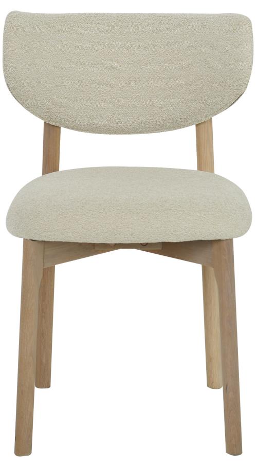 CONTENTO Matstol, tyg beige, vitpigm. ek, en produkt av hög kvalitet till bra pris från Ulfåsa möbler