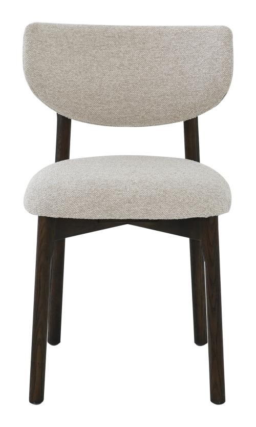 CONTENTO Matstol, tyg ljusbeige, brun ek, en produkt av hög kvalitet till bra pris från Ulfåsa möbler