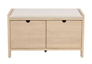 Hillmond bänk 2L 80 vitpigmenterad ek/beige tyg, en produkt av hög kvalitet till bra pris från Ulfåsa möbler