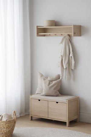 Hillmond bänk 2L 80 vitpigmenterad ek/beige tyg, en produkt av hög kvalitet till bra pris från Ulfåsa möbler