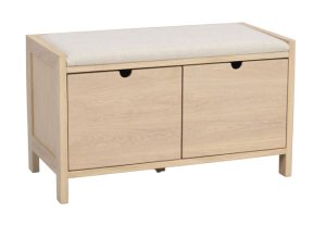Hillmond bänk 2L 80 vitpigmenterad ek/beige tyg, en produkt av hög kvalitet till bra pris från Ulfåsa möbler