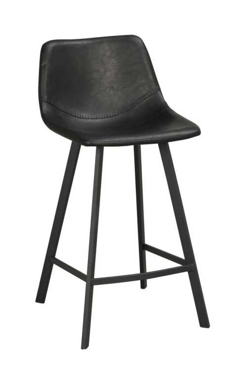 Auburn barstol svart konstläder/svarta metall ben, en produkt av hög kvalitet till bra pris från Ulfåsa möbler