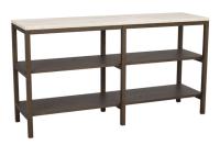 Orwel avlastningsbord 140xH75 beige travertin/brun ek, en produkt av hög kvalitet till bra pris från Ulfåsa möbler