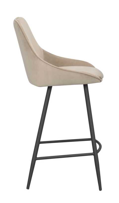 Sierra barstol beige sammet/svarta metallben, en produkt av hög kvalitet till bra pris från Ulfåsa möbler
