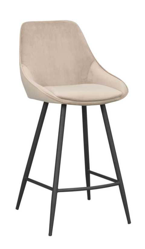 Sierra barstol beige sammet/svarta metallben, en produkt av hög kvalitet till bra pris från Ulfåsa möbler