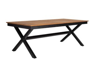 Kiwi Teak förlängningsbord med X-ben grå - teak, en produkt av hög kvalitet till bra pris från Ulfåsa möbler