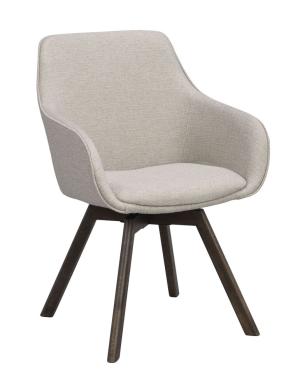 Alison karmstol beige tyg/bruna ekben snurr, en produkt av hög kvalitet till bra pris från Ulfåsa möbler