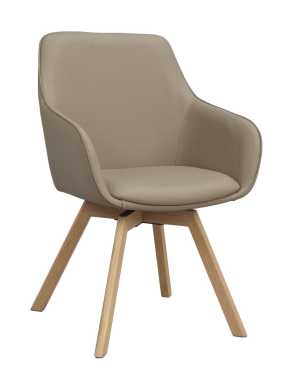 Alison karmstol beige läder/ekben snurr, en produkt av hög kvalitet till bra pris från Ulfåsa möbler