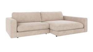 Duncan soffa 3-sits med schäslong H ljusgrått tyg Robin #01 (k3), en produkt av hög kvalitet till bra pris från Ulfåsa möbler