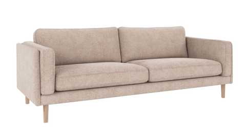 Braden soffa 3-sits ljusbeige tyg Greg 3 (k2)/vitpigment ekben, en produkt av hög kvalitet till bra pris från Ulfåsa möbler