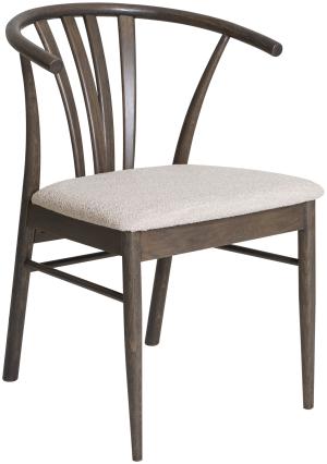ARON Matstol i brunlackad ek, beige tyg, en produkt av hög kvalitet till bra pris från Ulfåsa möbler