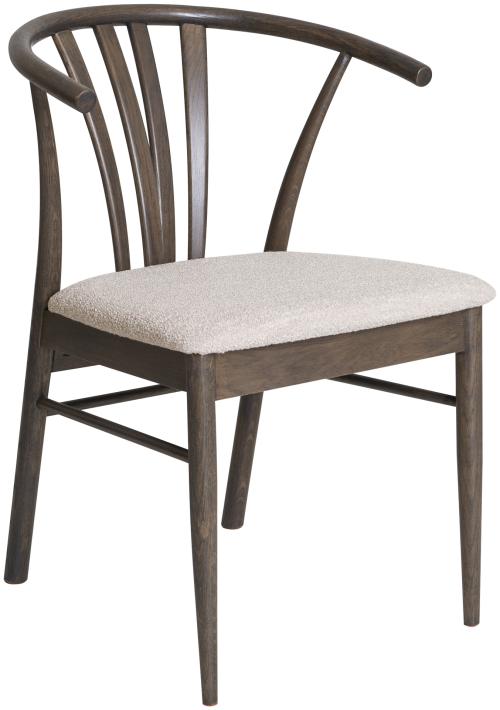 ARON Matstol i brunlackad ek, beige tyg, en produkt av hög kvalitet till bra pris från Ulfåsa möbler