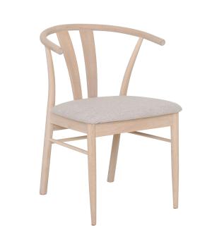 JIVE Matstol i vitoljad ek,beige tygsits, en produkt av hög kvalitet till bra pris från Ulfåsa möbler