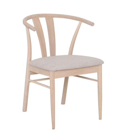 JIVE Matstol i vitoljad ek,beige tygsits, en produkt av hög kvalitet till bra pris från Ulfåsa möbler