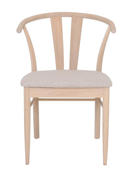 JIVE Matstol i vitoljad ek,beige tygsits, en produkt av hög kvalitet till bra pris från Ulfåsa möbler