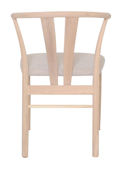 JIVE Matstol i vitoljad ek,beige tygsits, en produkt av hög kvalitet till bra pris från Ulfåsa möbler