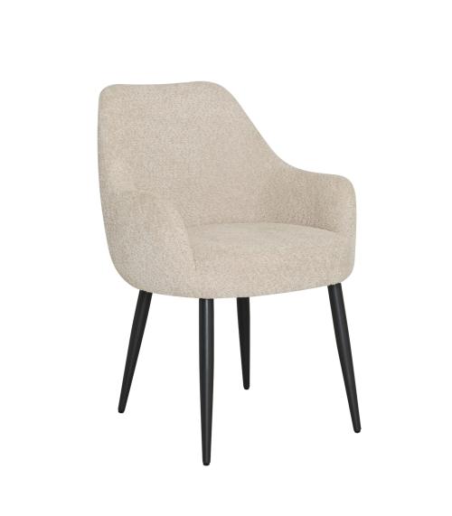 THEO Matstol i beige tyg, svarta ben, en produkt av hög kvalitet till bra pris från Ulfåsa möbler