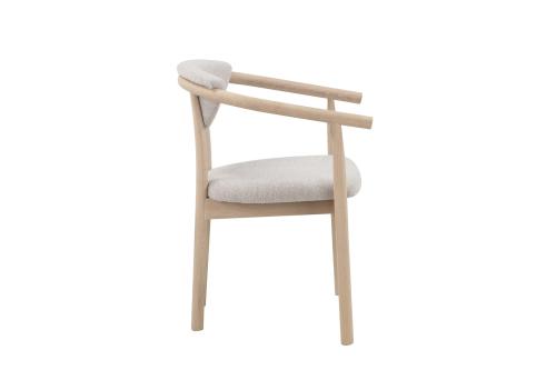 RYAN Matstol i vitoljad ek, beige boucle, en produkt av hög kvalitet till bra pris från Ulfåsa möbler