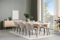 IBEN Matstol i beige boucletyg, en produkt av hög kvalitet till bra pris från Ulfåsa möbler