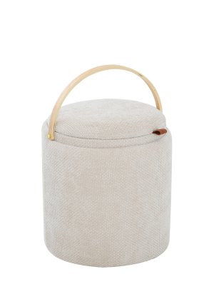 LYKKE Puff beige med trähandtag, en produkt av hög kvalitet till bra pris från Ulfåsa möbler