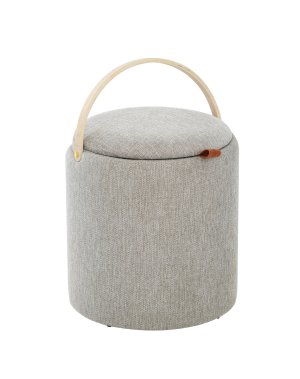 LYKKE Puff grå/brun med trähandtag, en produkt av hög kvalitet till bra pris från Ulfåsa möbler
