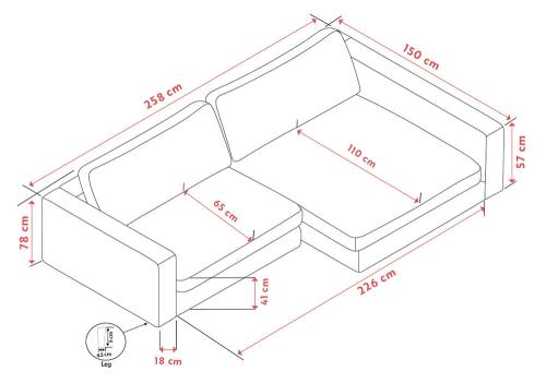 Duncan soffa 3-sits med schäslong H ljusgrått tyg Robin #01 (k3), en produkt av hög kvalitet till bra pris från Ulfåsa möbler