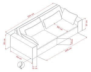 Rawlins soffa 3-sits Maxi grönt tyg Rachel #207 (k3), en produkt av hög kvalitet till bra pris från Ulfåsa möbler