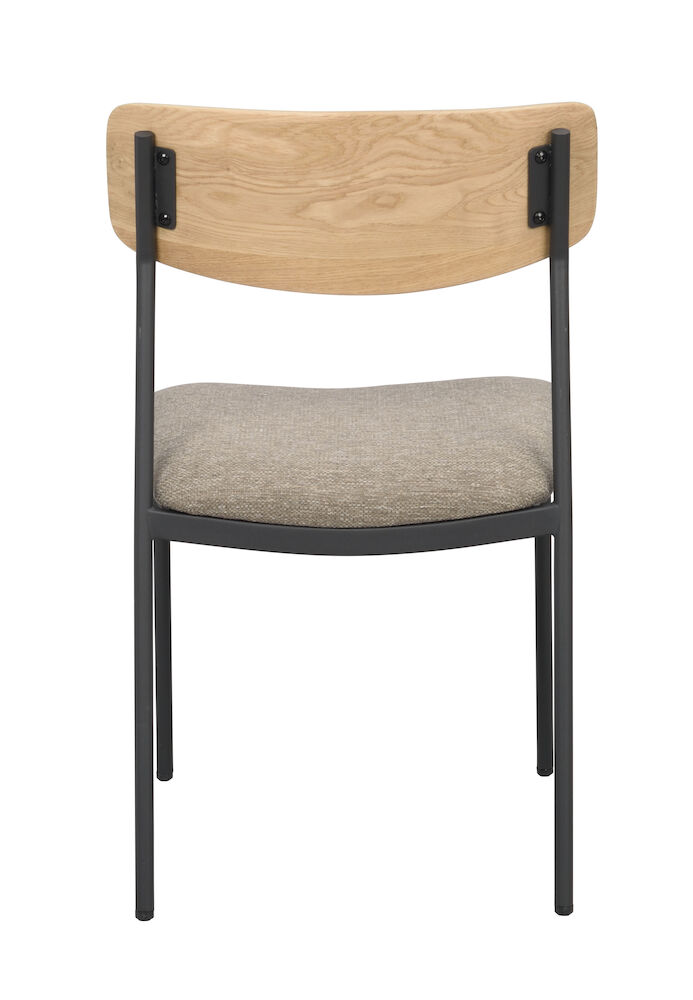 Maymont stol ekrygg/mörkbeige tyg/svart metall stapelbar, en produkt av hög kvalitet till bra pris från Ulfåsa möbler