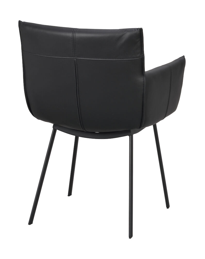 Hinckley karmstol svart läder/svart metall, en produkt av hög kvalitet till bra pris från Ulfåsa möbler