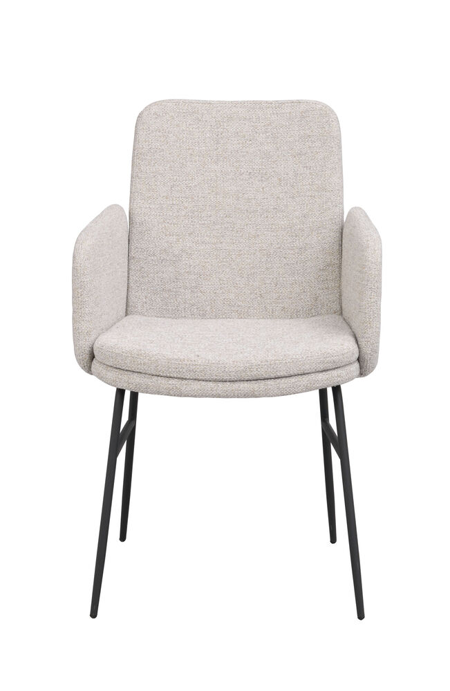 Conklin karmstol ljusbeige tyg/svarta metallben, en produkt av hög kvalitet till bra pris från Ulfåsa möbler