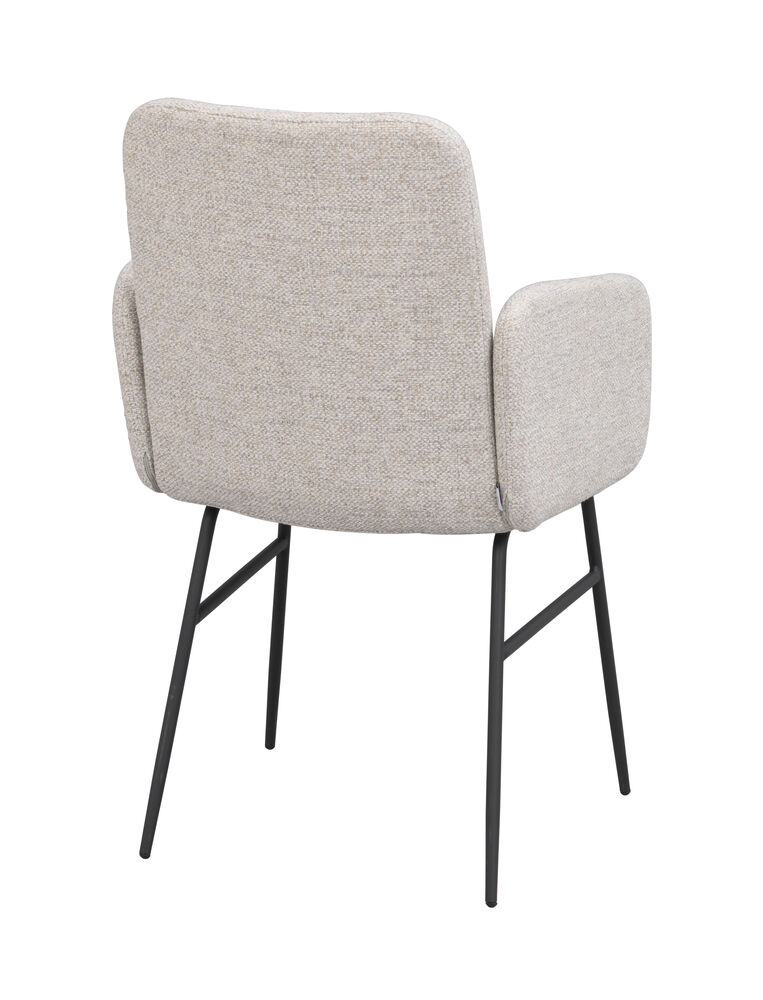 Conklin karmstol ljusbeige tyg/svarta metallben, en produkt av hög kvalitet till bra pris från Ulfåsa möbler