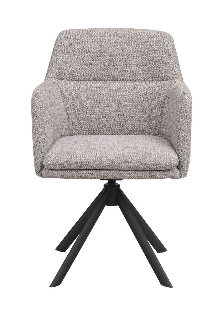 Gladstone karmstol mörkbeige tyg/svart metall snurr-tilt, en produkt av hög kvalitet till bra pris från Ulfåsa möbler