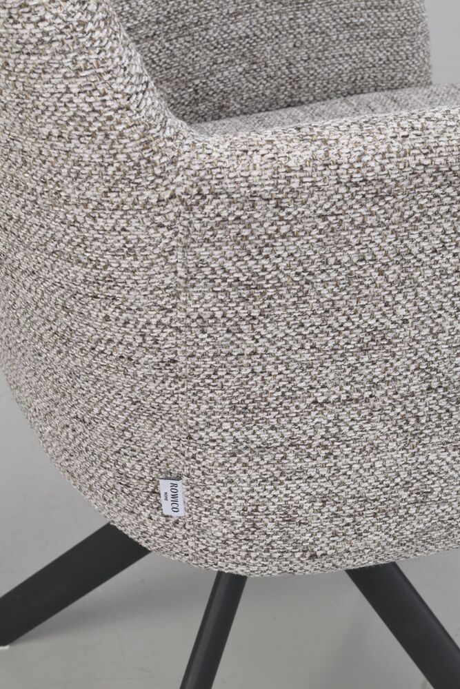 Gladstone karmstol mörkbeige tyg/svart metall snurr-tilt, en produkt av hög kvalitet till bra pris från Ulfåsa möbler