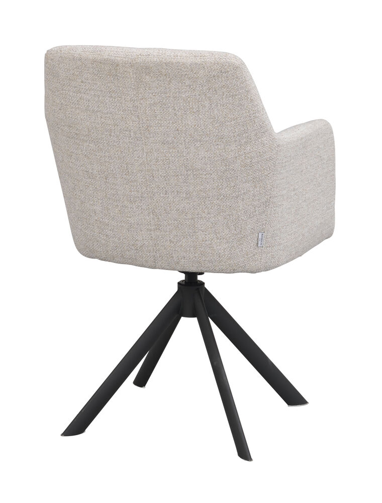 Gladstone karmstol ljusbeige tyg/svart metall snurr-tilt, en produkt av hög kvalitet till bra pris från Ulfåsa möbler