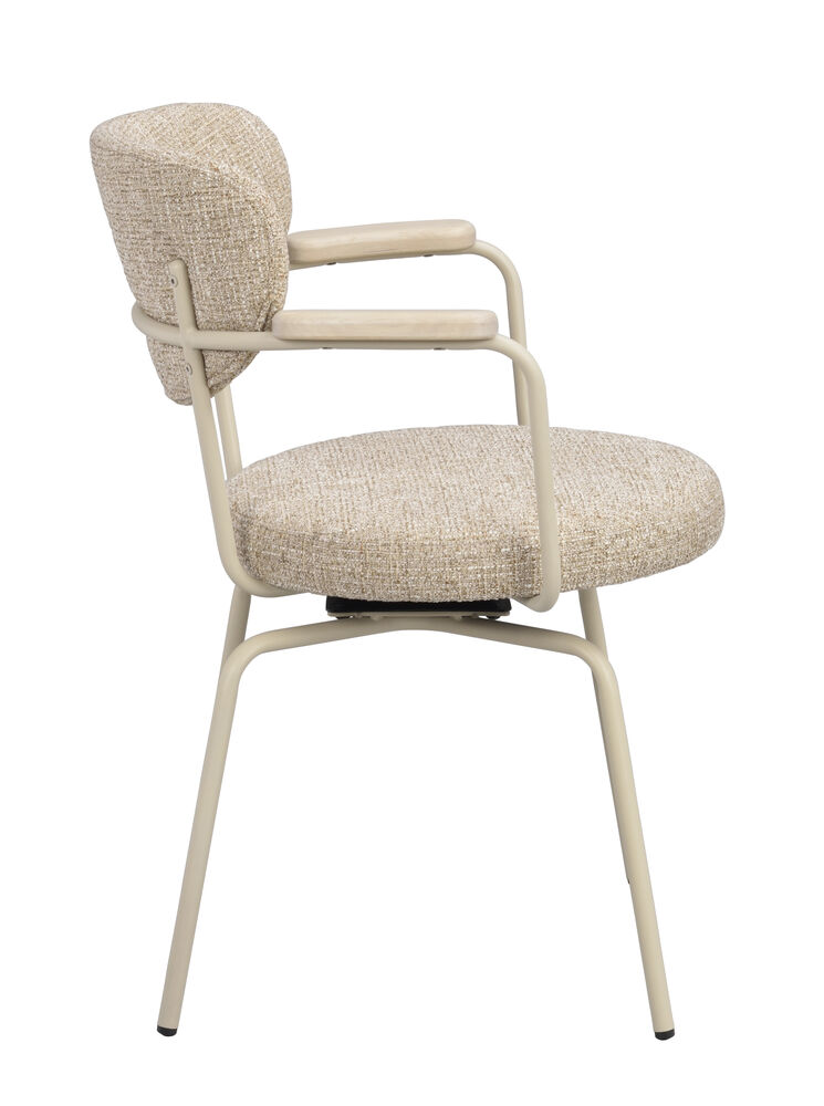 Merrick karmstol mörkbeige tyg/beige metall snurr, en produkt av hög kvalitet till bra pris från Ulfåsa möbler