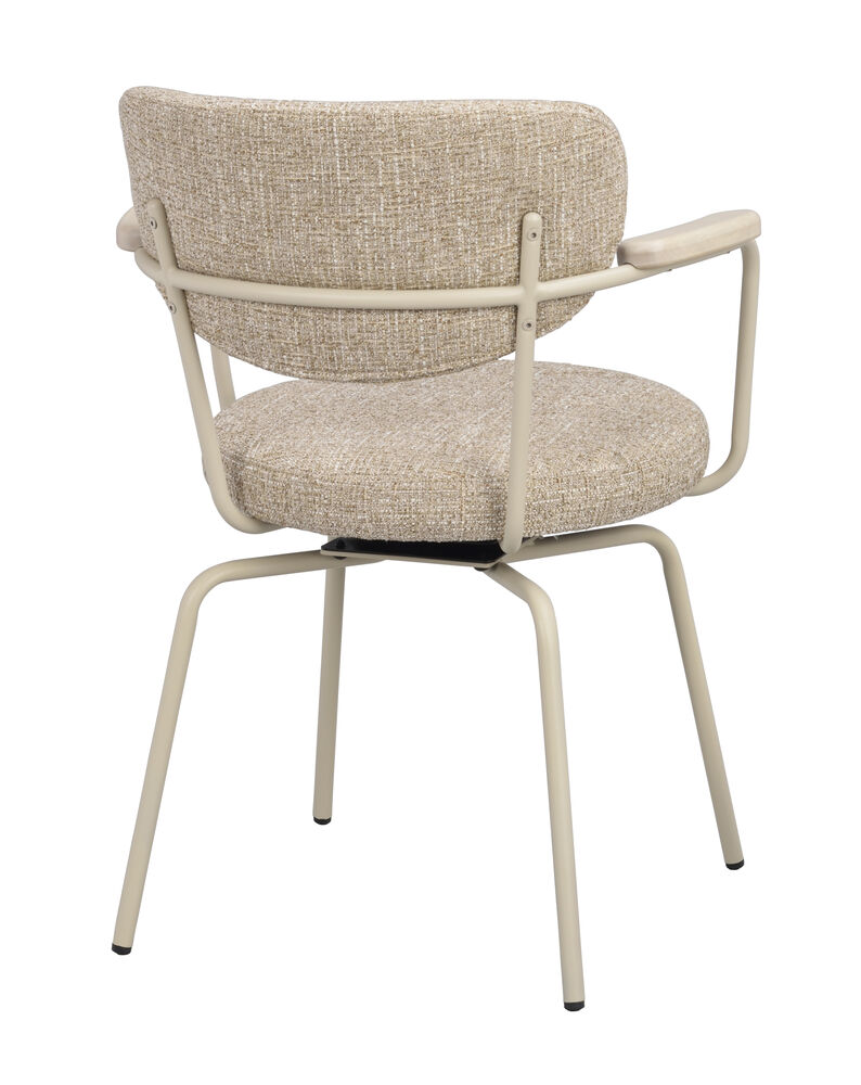 Merrick karmstol mörkbeige tyg/beige metall snurr, en produkt av hög kvalitet till bra pris från Ulfåsa möbler