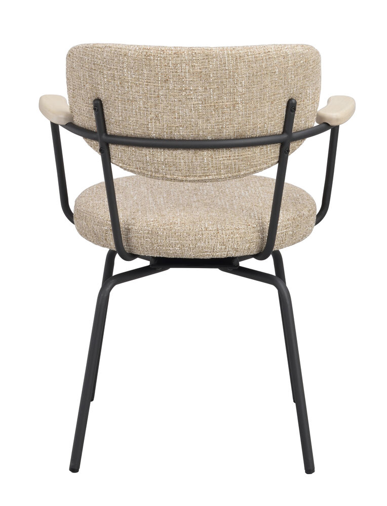 Merrick karmstol mörkbeige tyg/svart metall snurr, en produkt av hög kvalitet till bra pris från Ulfåsa möbler