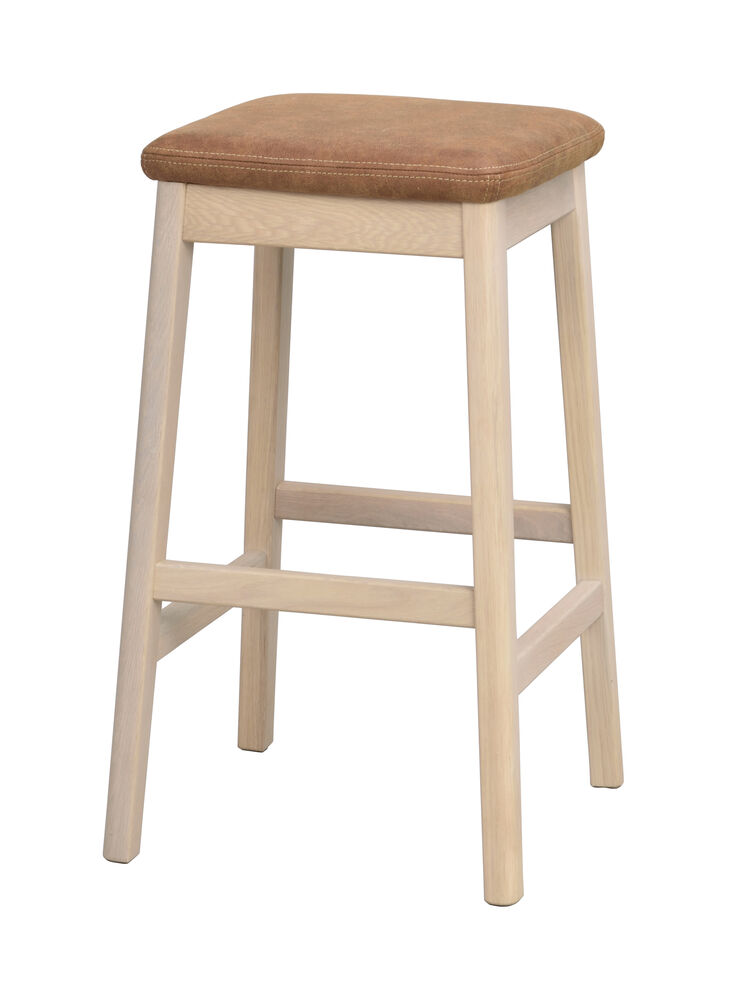 Livermore pall vitpigmenterad ek/brun läder-textil, en produkt av hög kvalitet till bra pris från Ulfåsa möbler