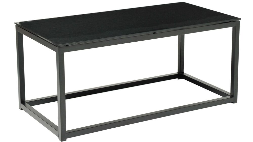 Soffbord, svart glas, 94x47 h42
