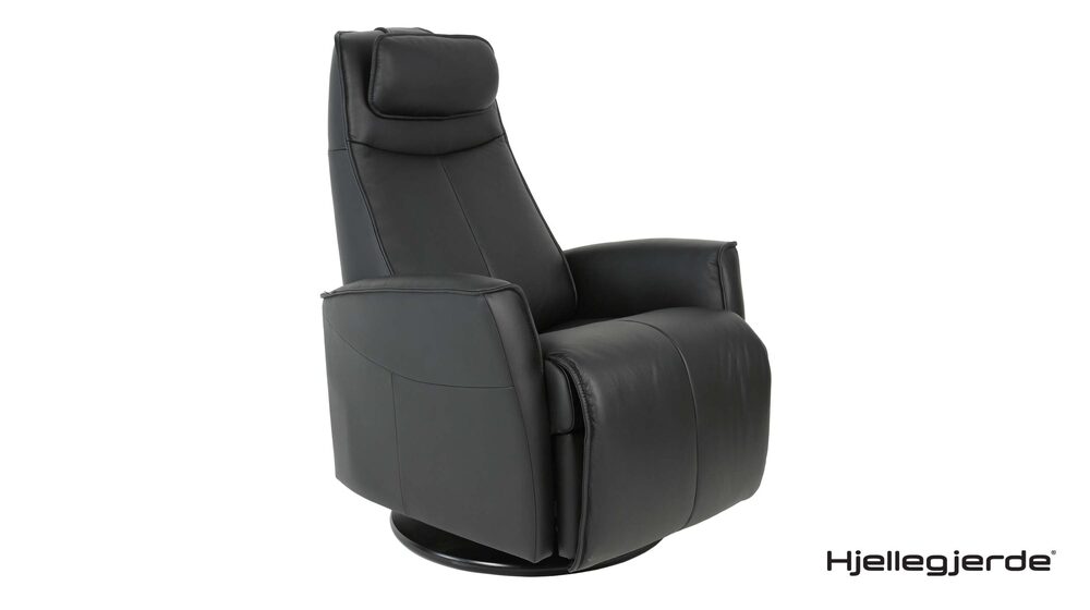 Reclinerfåtölj, svart, med el