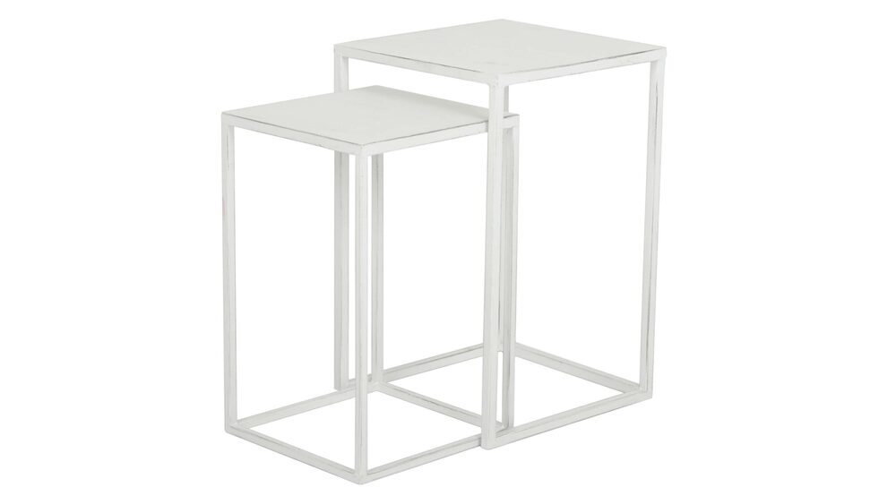 Satsbord i set av två, antikvit