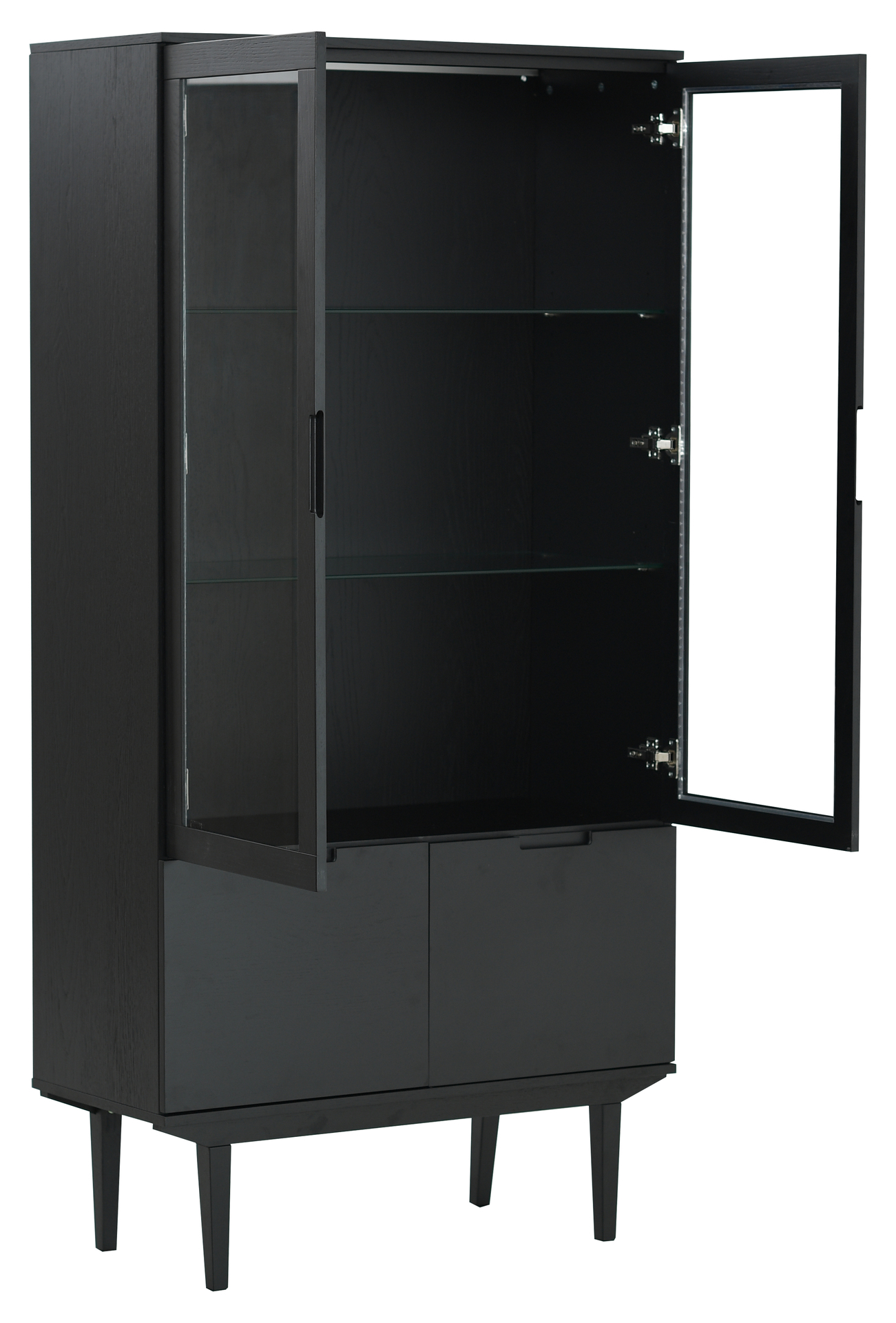 SAGENE Vitrin, 4 dörr, svart, en produkt av hög kvalitet till bra pris från Ulfåsa möbler