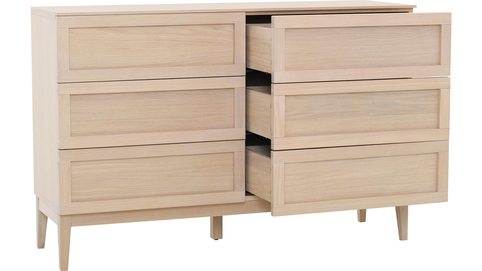 STRYN Byrå 3+3, vitpigmenterad ek, en produkt av hög kvalitet till bra pris från Ulfåsa möbler