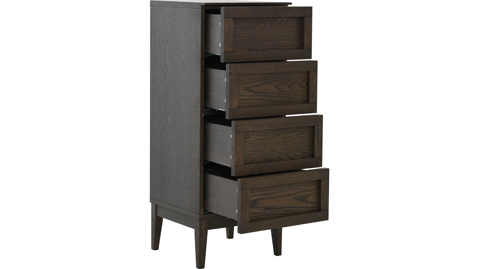 STRYN Byrå 4 smal, brunlackad ek, en produkt av hög kvalitet till bra pris från Ulfåsa möbler