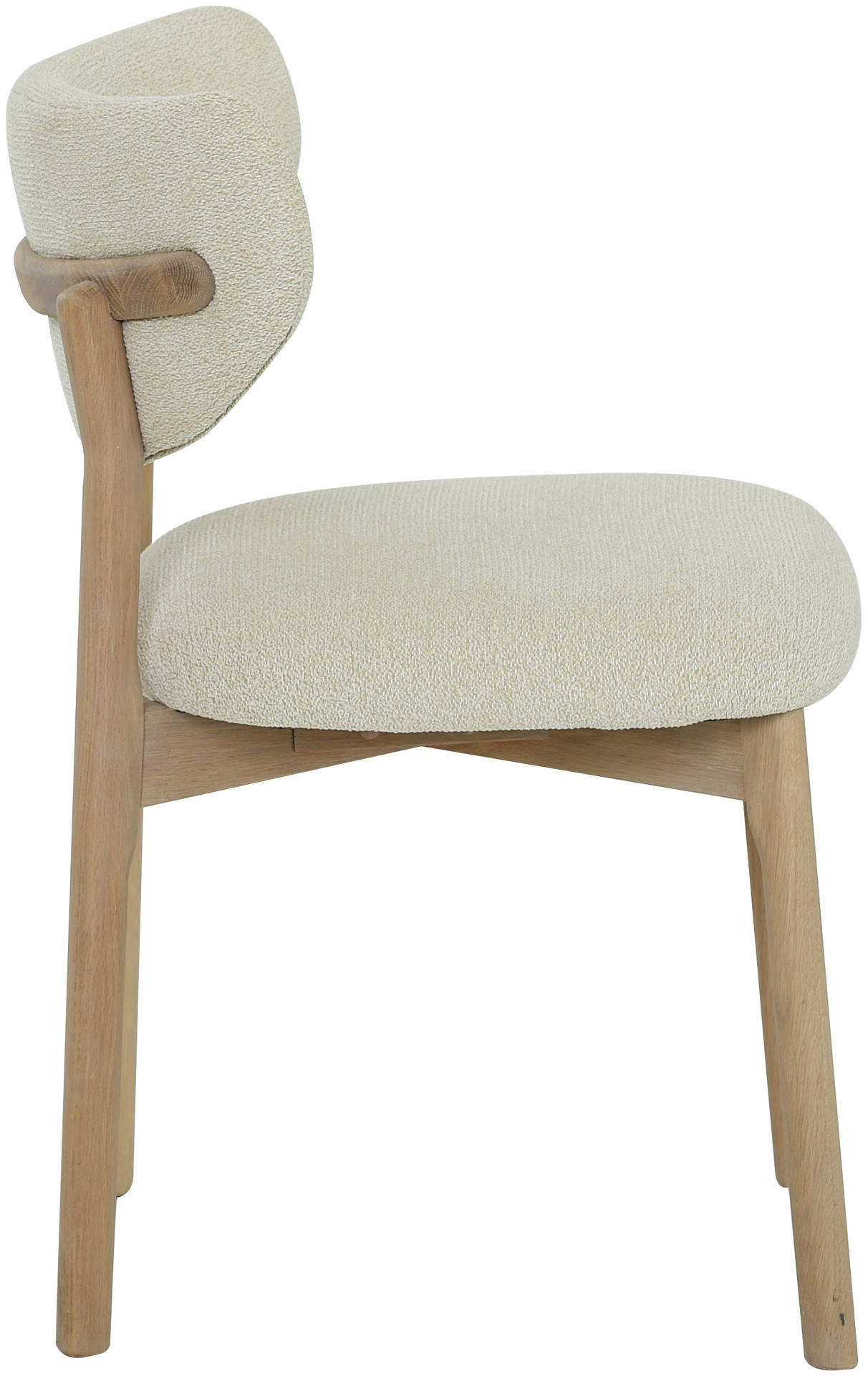 CONTENTO Matstol, tyg beige, vitpigm. ek, en produkt av hög kvalitet till bra pris från Ulfåsa möbler