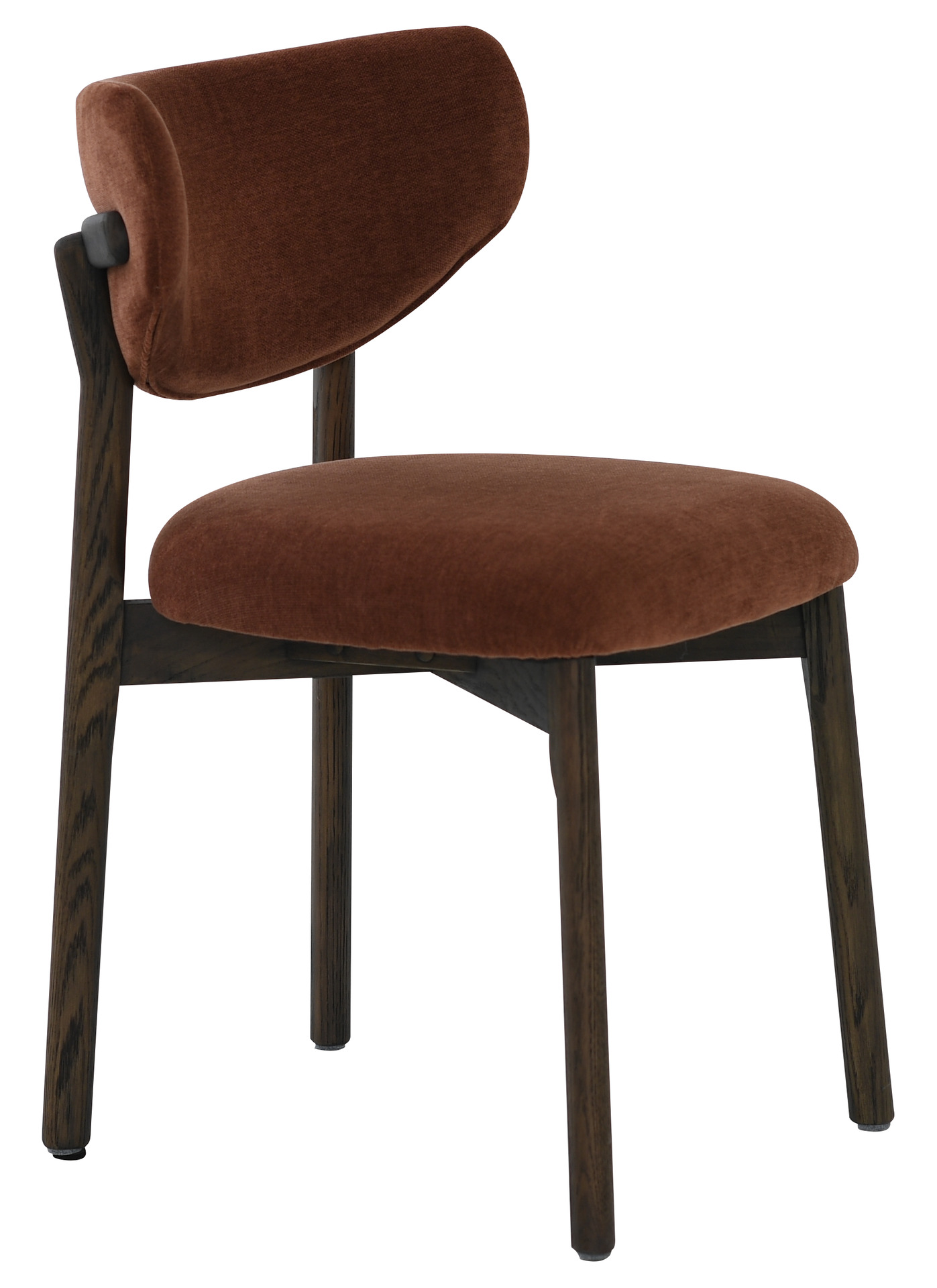 CONTENTO Matstol, tyg burgundy, brun ek, en produkt av hög kvalitet till bra pris från Ulfåsa möbler